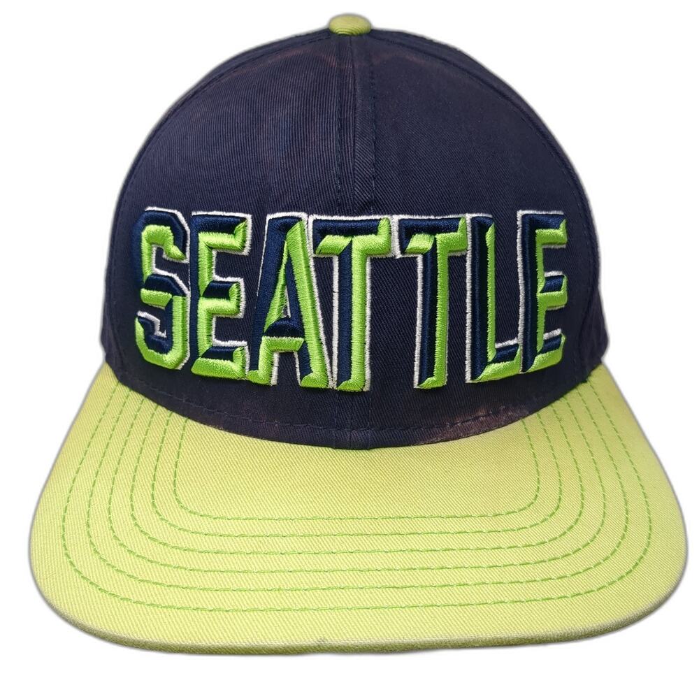 Seattle Snapback Hat Multicolor One Size Embroidered Flat Brim Outdoor